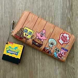 NWT Loungefly Nickelodeon Spongebob SquarePants Krusty Krab Friends Group Wallet